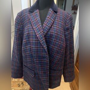 Talbots Multicolor Plaid Blazer